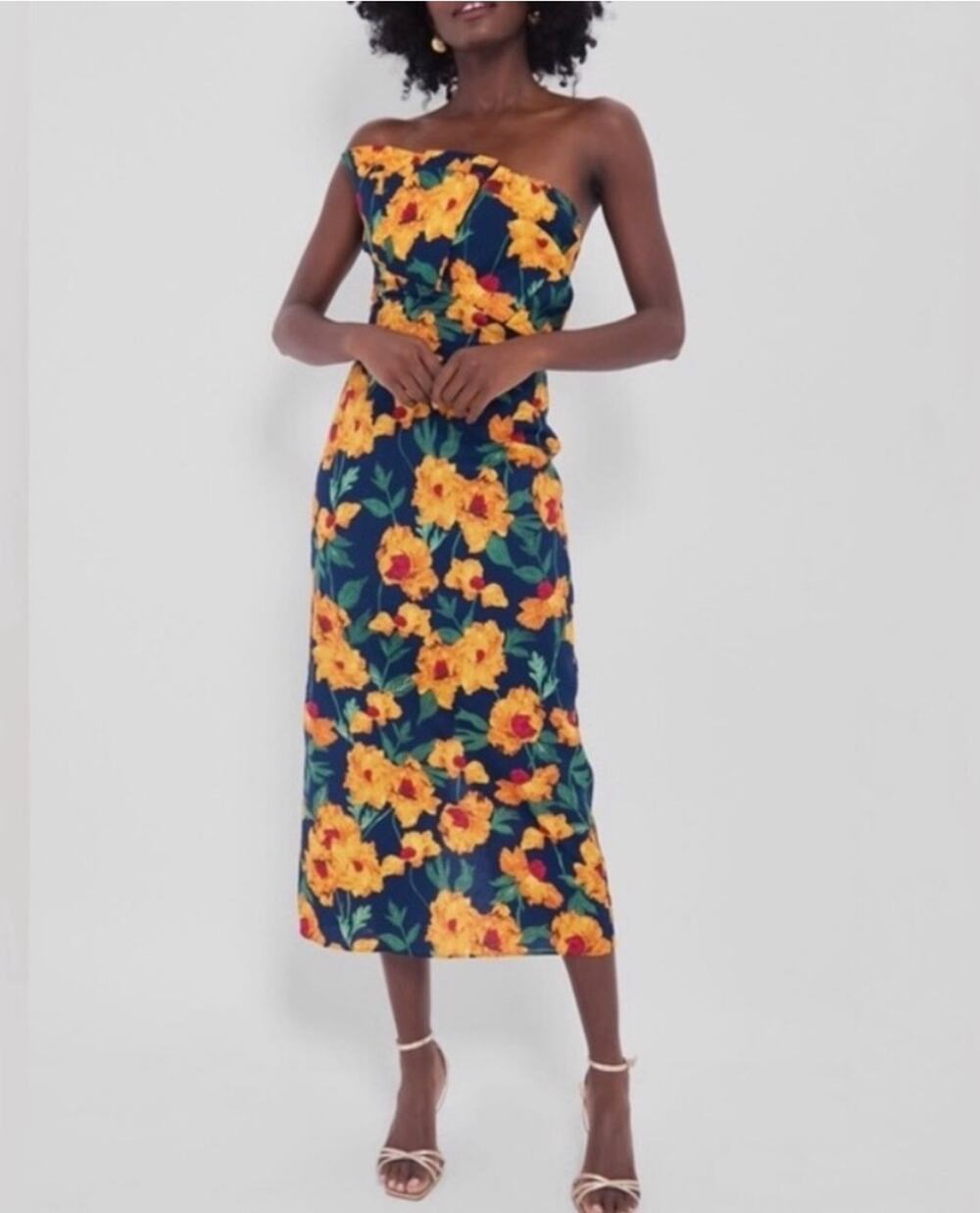 NEW Tuckernuck Hyacinth House Navy Marigold Floral Ruffle Margot Dress Size XXS